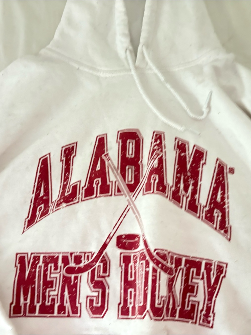 Alabama Men's Hockey White Pullover Hoodie